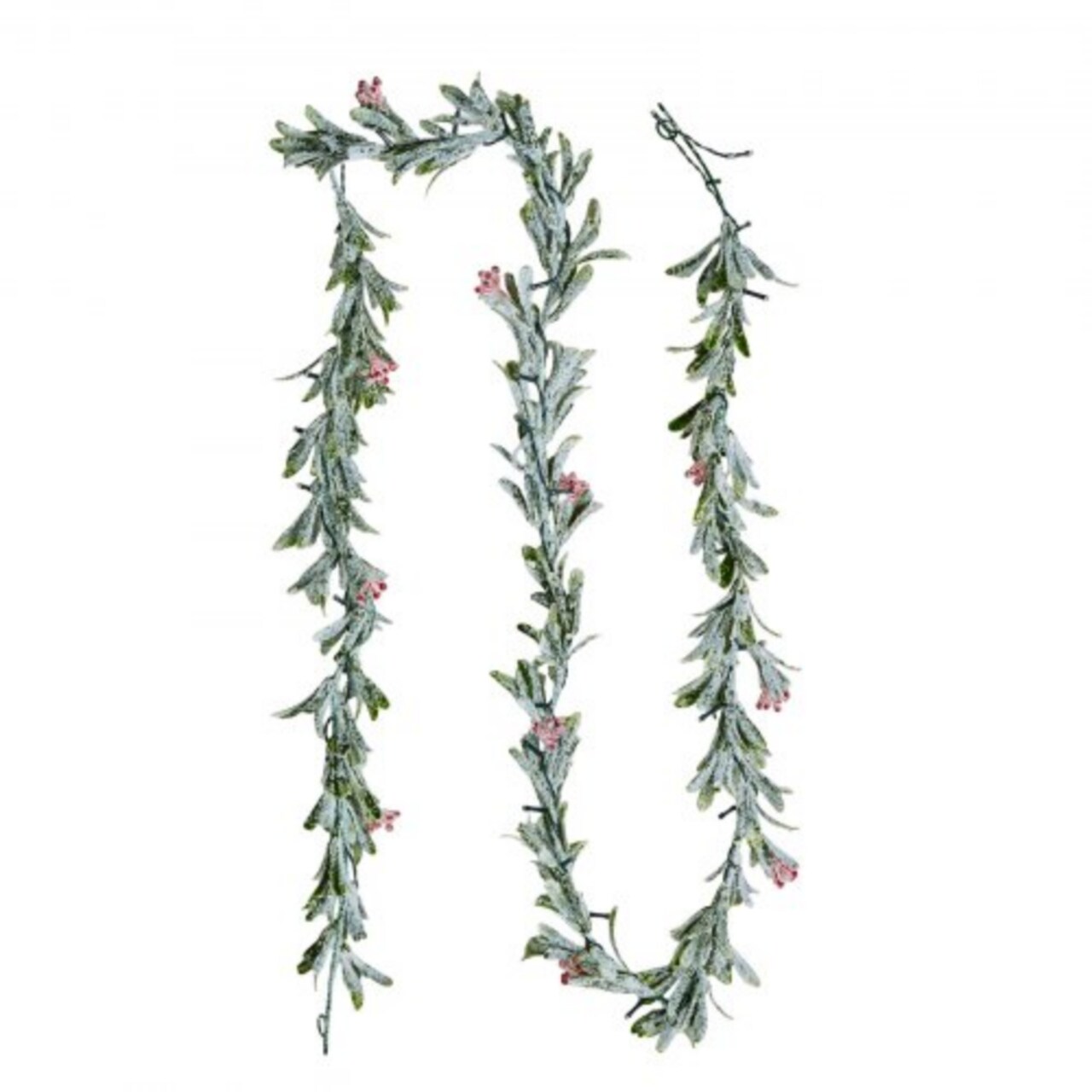 Christmas Garland with Lights Faux Greenery Olive Leaves and Berries for Mantel Decor